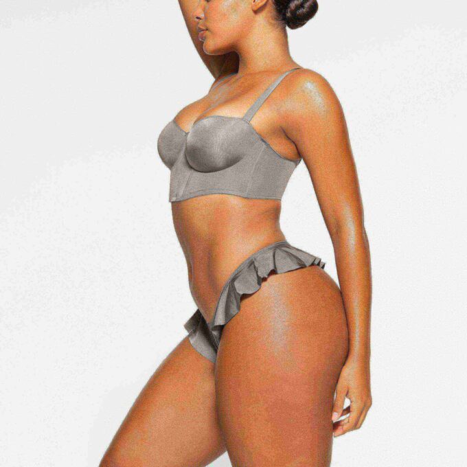 SKIMS LOGO SHINE BALCONETTE CORSET BRA SKIMS LOGO SHINE BALCONETTE CORSET BRA