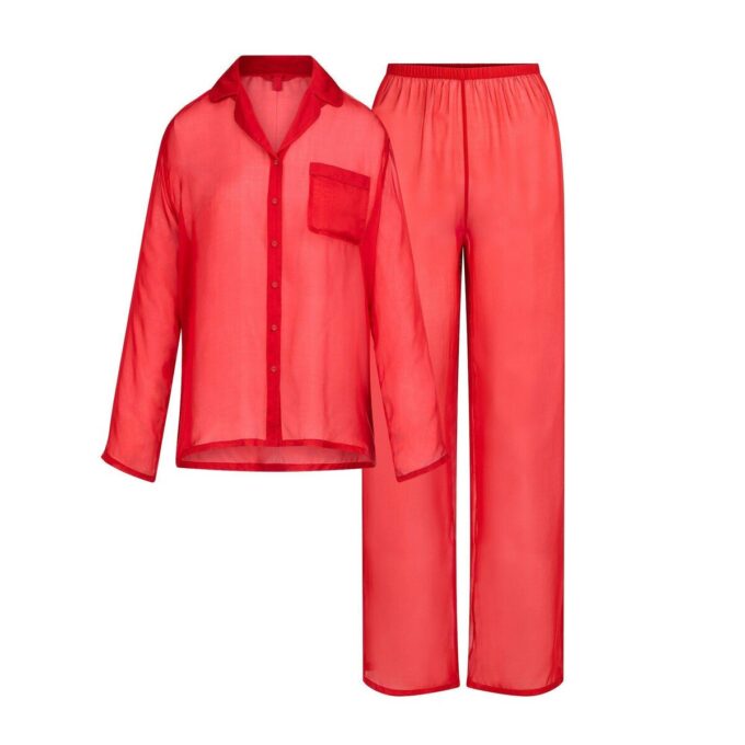 SKIMS ROMANCE BUTTON UP SHIRT AND PANT SET