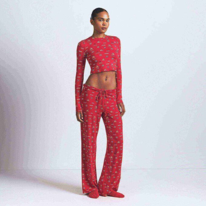 SKIMS SLEEP SUPER CROPPED LONG SLEEVE