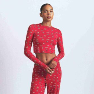 SKIMS SLEEP SUPER CROPPED LONG SLEEVE