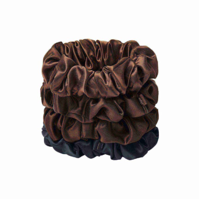 SLIP X SKIMS PURE SILK LARGE SCRUNCHIES 4-PACK