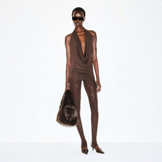 SMOOTH LAYERS DEEP PLUNGE HALTER TOP