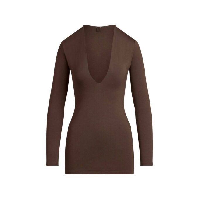 SMOOTH LAYERS DEEP PLUNGE MINI DRESS SMOOTH LAYERS DEEP PLUNGE MINI DRESS