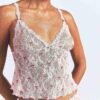 STRETCH LACE TRIANGLE CAMI AND SHORT SET