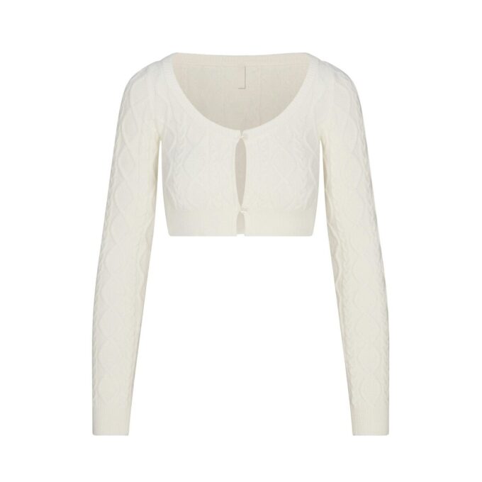 SWEATER KNIT CROPPED CARDIGAN