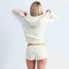 SWEATER KNIT SHRUNKEN ZIP UP HOODIE
