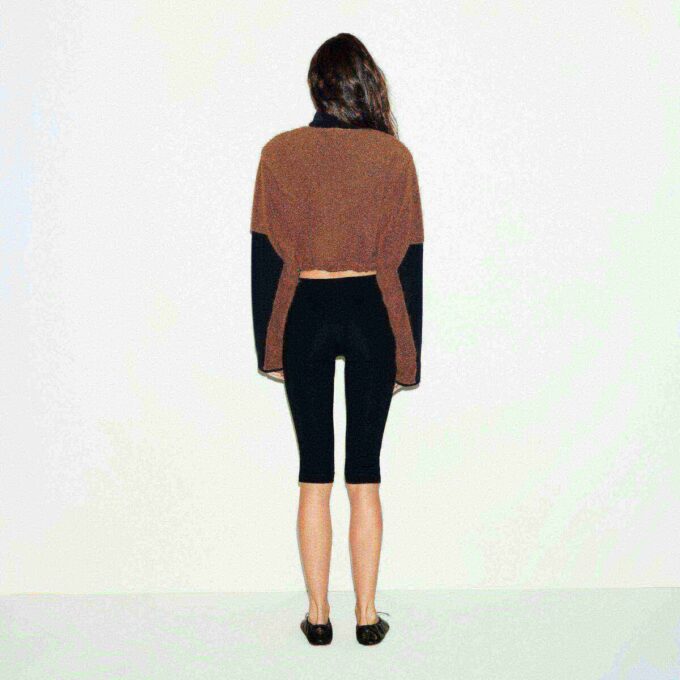 TEDDY FUNNEL NECK CROPPED JACKET TEDDY FUNNEL NECK CROPPED JACKET