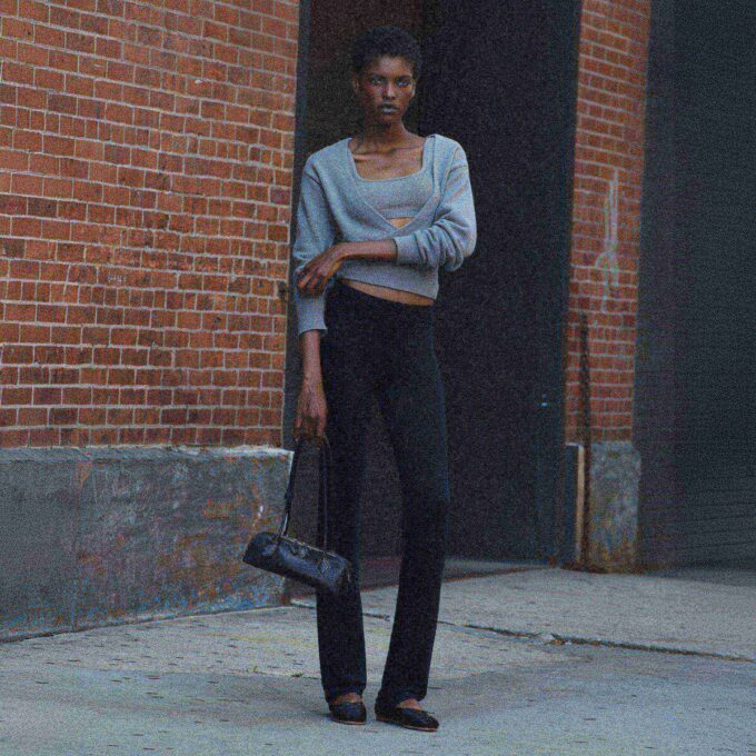 TEXTURED KNIT WRAP SWEATER