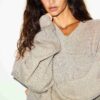 WOOL CASHMERE OVERSIZED V NECK SWEATER