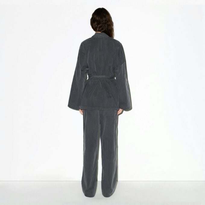 WOVEN LOUNGE OVERSIZED WRAP TOP