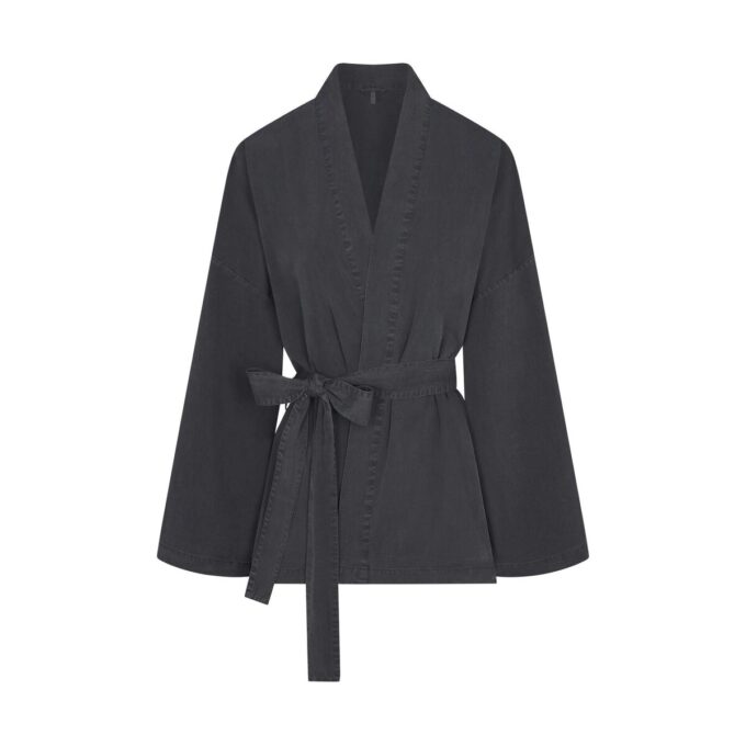 WOVEN LOUNGE OVERSIZED WRAP TOP