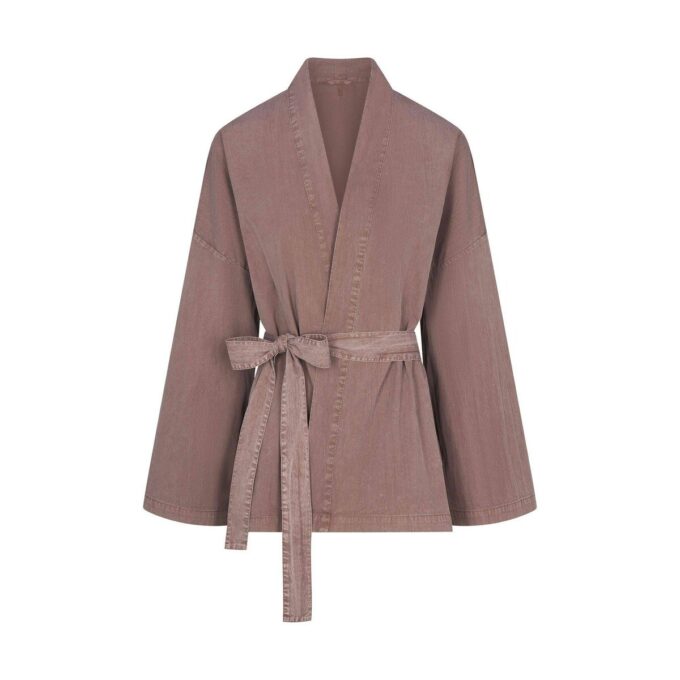 WOVEN LOUNGE OVERSIZED WRAP TOP